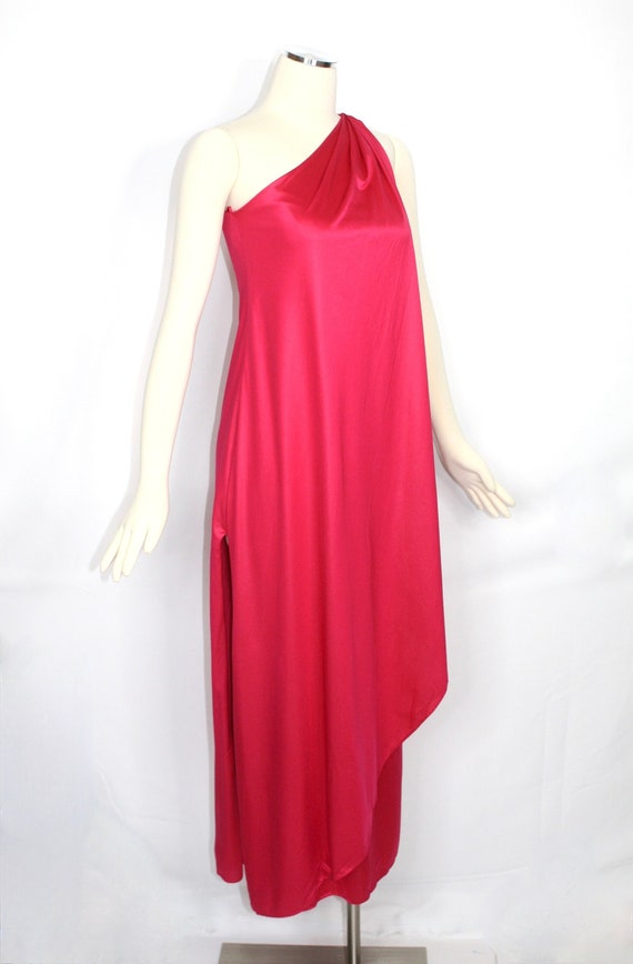 Vintage HALSTON Gown Iconic One Shoulder Grecian … - image 2