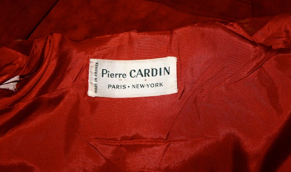 PIERRE CARDIN Vintage Suede Jacket Dark Red Leath… - image 5