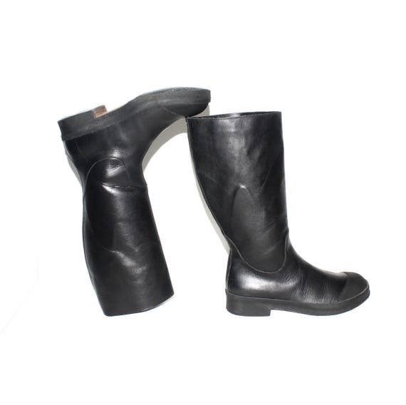 Vintage MAISON MARTIN MARGIELA Boots Black Leathe… - image 7