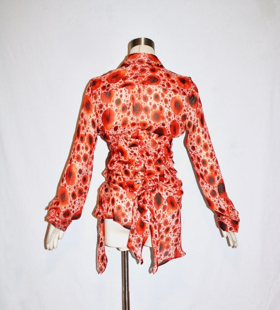 Vintage Jean Paul GAULTIER FEMME Abstract Silk Ch… - image 4