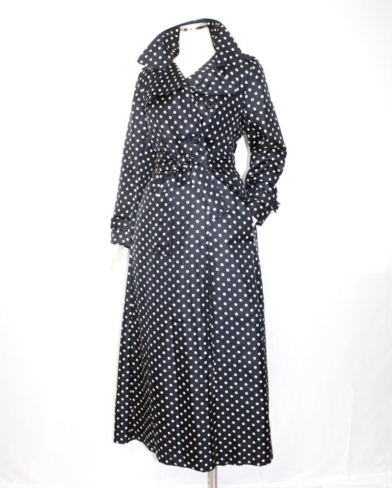 Vintage BILL BLASS for Bond Street Navy Polka Dot… - image 1