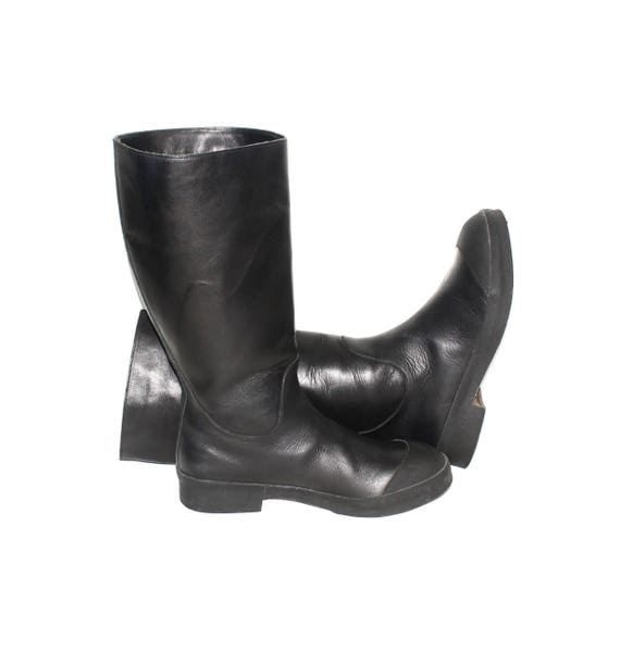 Vintage MAISON MARTIN MARGIELA Boots Black Leathe… - image 5