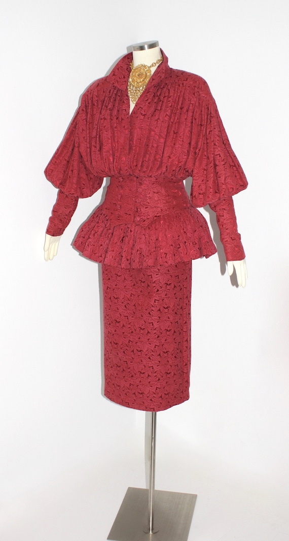 Vintage NORMA KAMALI Skirt Suit Floral Brocade De… - image 2