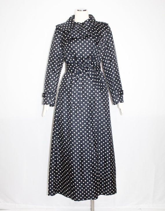 Vintage BILL BLASS for Bond Street Navy Polka Dot… - image 3