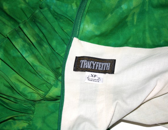 Vintage TRACY FEITH Green Tie Dye Corset Mini Dre… - image 5