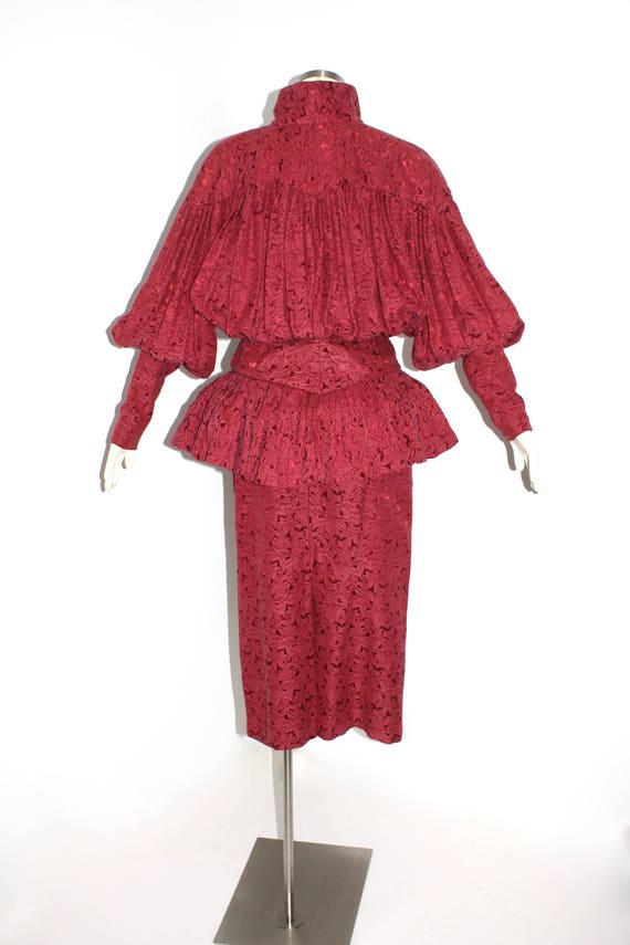Vintage NORMA KAMALI Skirt Suit Floral Brocade De… - image 4