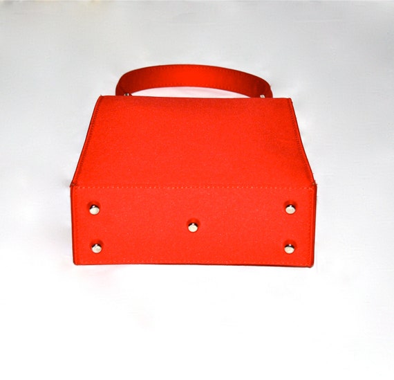 Vintage GIANNI VERSACE Couture Bag Red Convertibl… - image 3