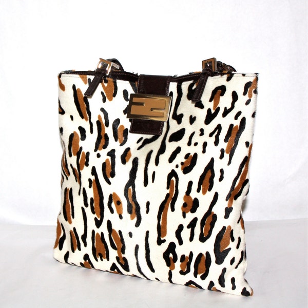 Reserved listing………….  FENDI Handbag Leopard Pony Hair Tote -AUTHENTIC-