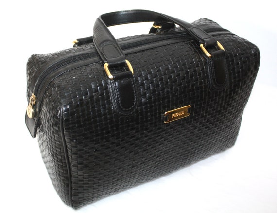 FENDI Vintage Speedy Handbag Woven Leather Doctor… - image 2