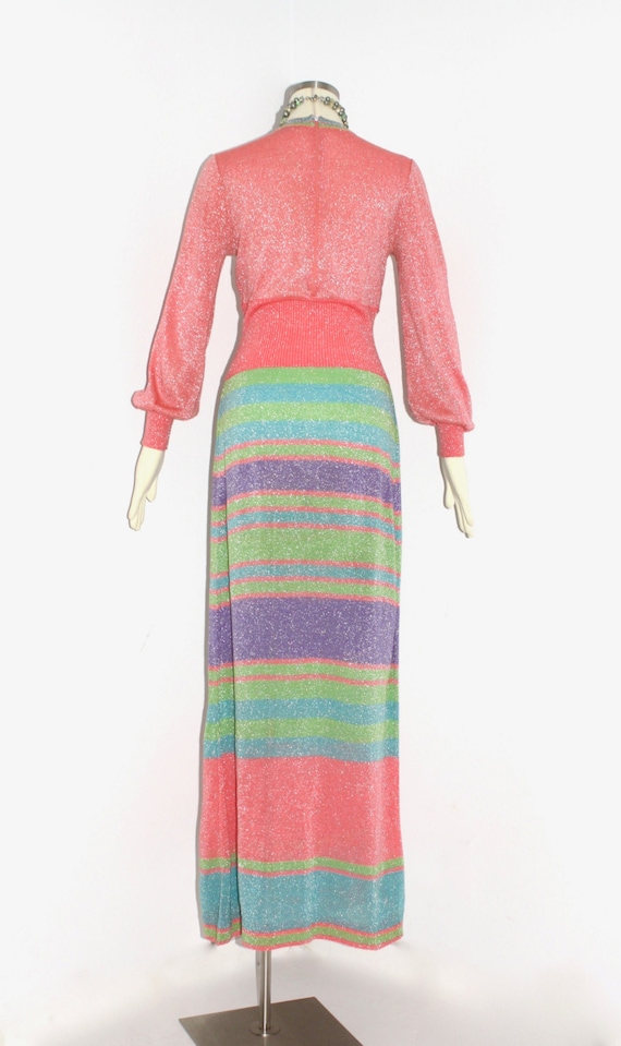 EMILIO PUCCI Vintage Stripe Lurex Gown Knit Maxi … - image 4