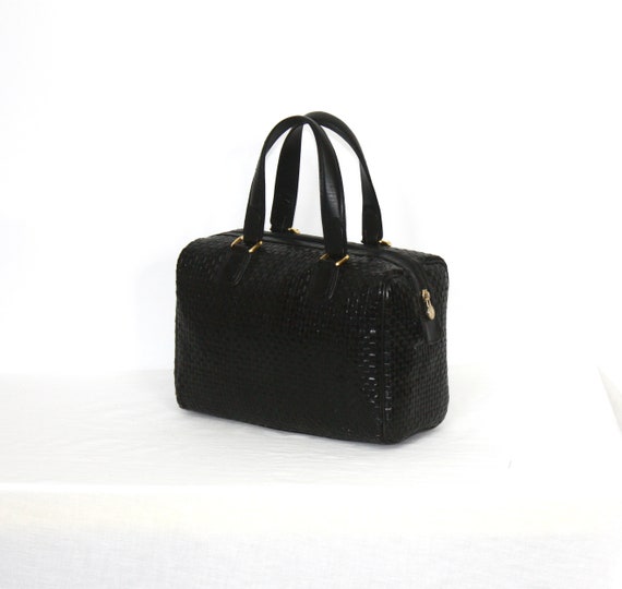 FENDI Vintage Speedy Handbag Woven Leather Doctor… - image 3