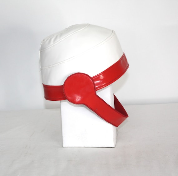 PIERRE CARDIN Mod Vintage 1960's Vinyl Red White … - image 1