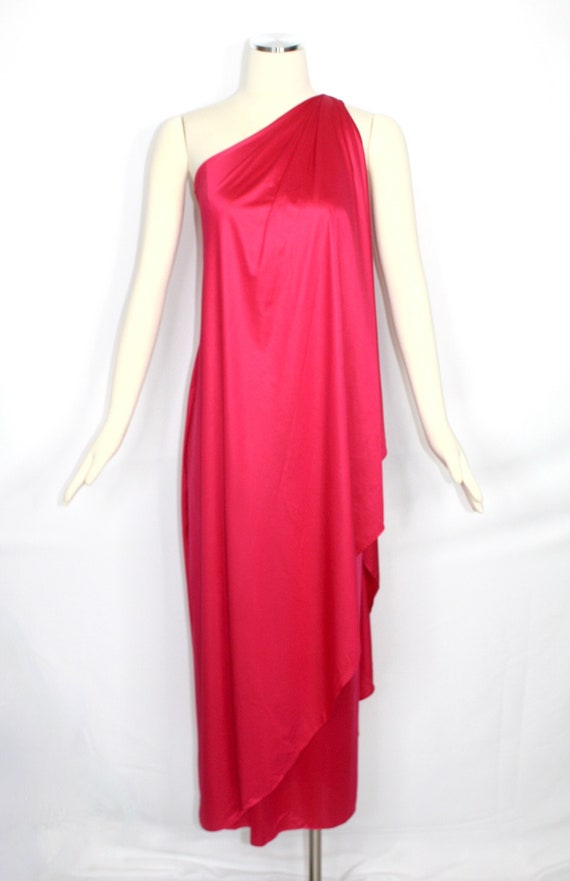 Vintage HALSTON Gown Iconic One Shoulder Grecian … - image 1