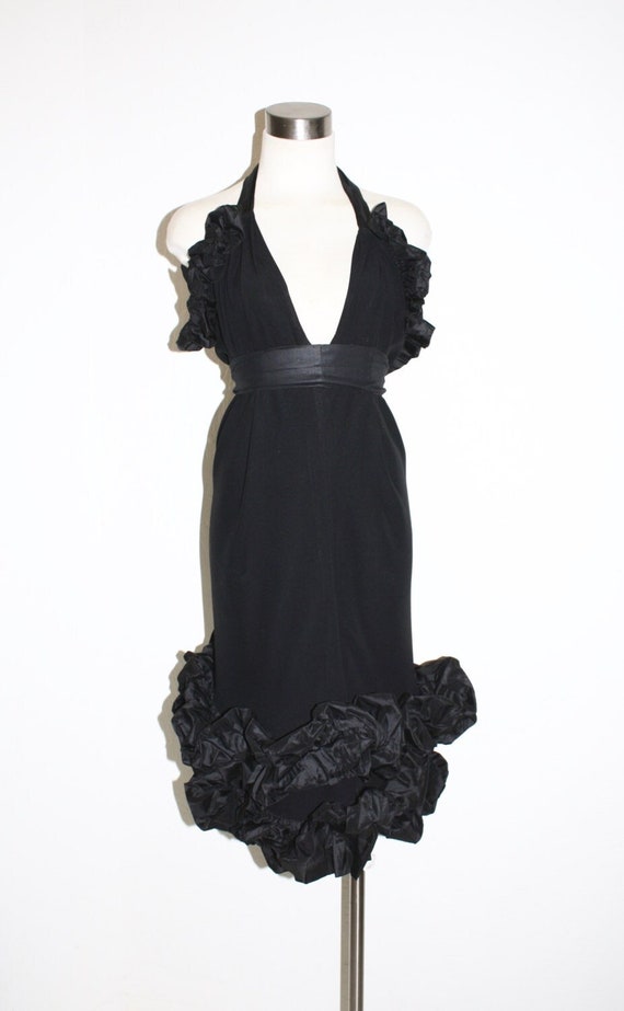 SAINT LAURENT Vintage Rive Gauche Bow Dress Black 