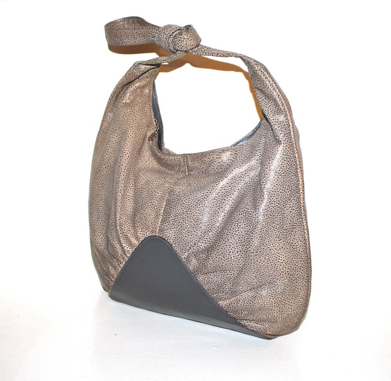 halston-vintage-leather-handbag-hobo-shagreen-grey-rounded-tote-etsy