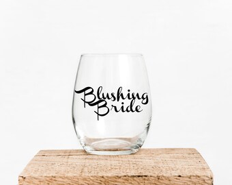 Blushing Bride stemless 15oz wine glass