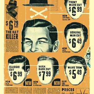 Vintage Mens Barber Shop Print