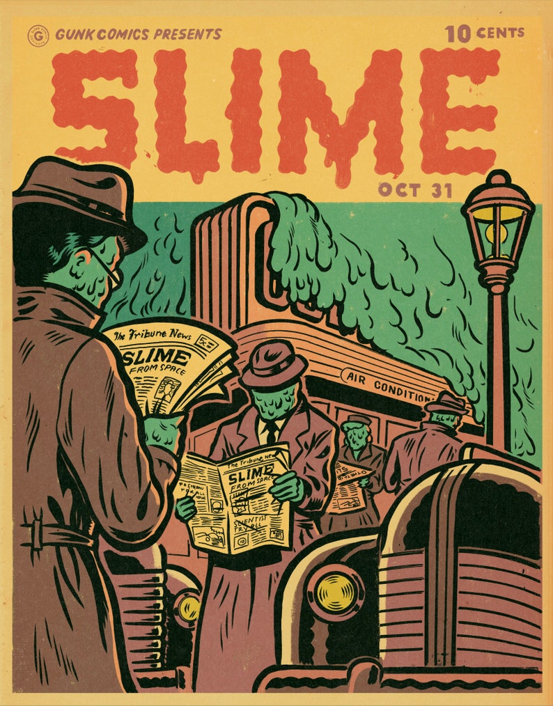 Slime Vintage Comic Print 11 X 14 Etsy