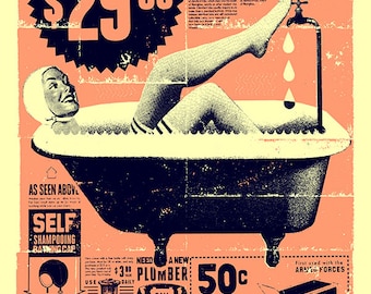 Vintage Bathroom Art Print