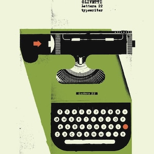 1950&#39;s Olivetti Typewriter Poster 12&quot; x 16&quot;