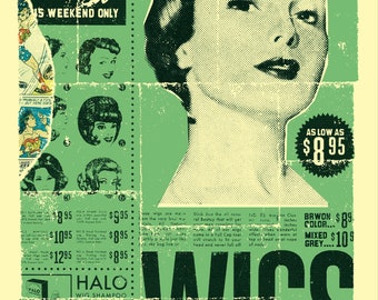 Vintage Women's Wig Print 12" x16" Matte