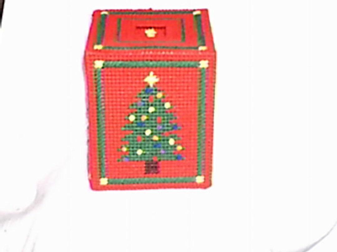 PDF Plastic Canvas Pattern Christmas Tree Tissue Box Cover - Etsy