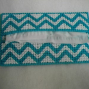 Plastic Canvas Pattern Chevron Tissue Holder Accessories PDF image 1