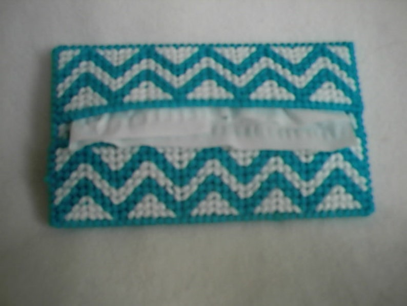 Plastic Canvas Pattern Chevron Tissue Holder Accessories PDF image 1