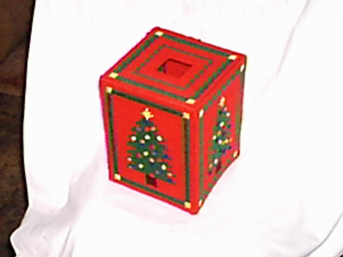 PDF Plastic Canvas Pattern Christmas Tree Tissue Box Cover - Etsy