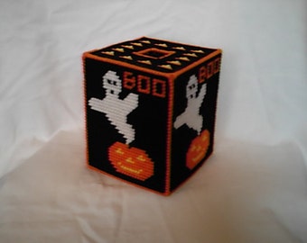 Halloween Tissue Box Cover Plastic Canvas PDF Pattern