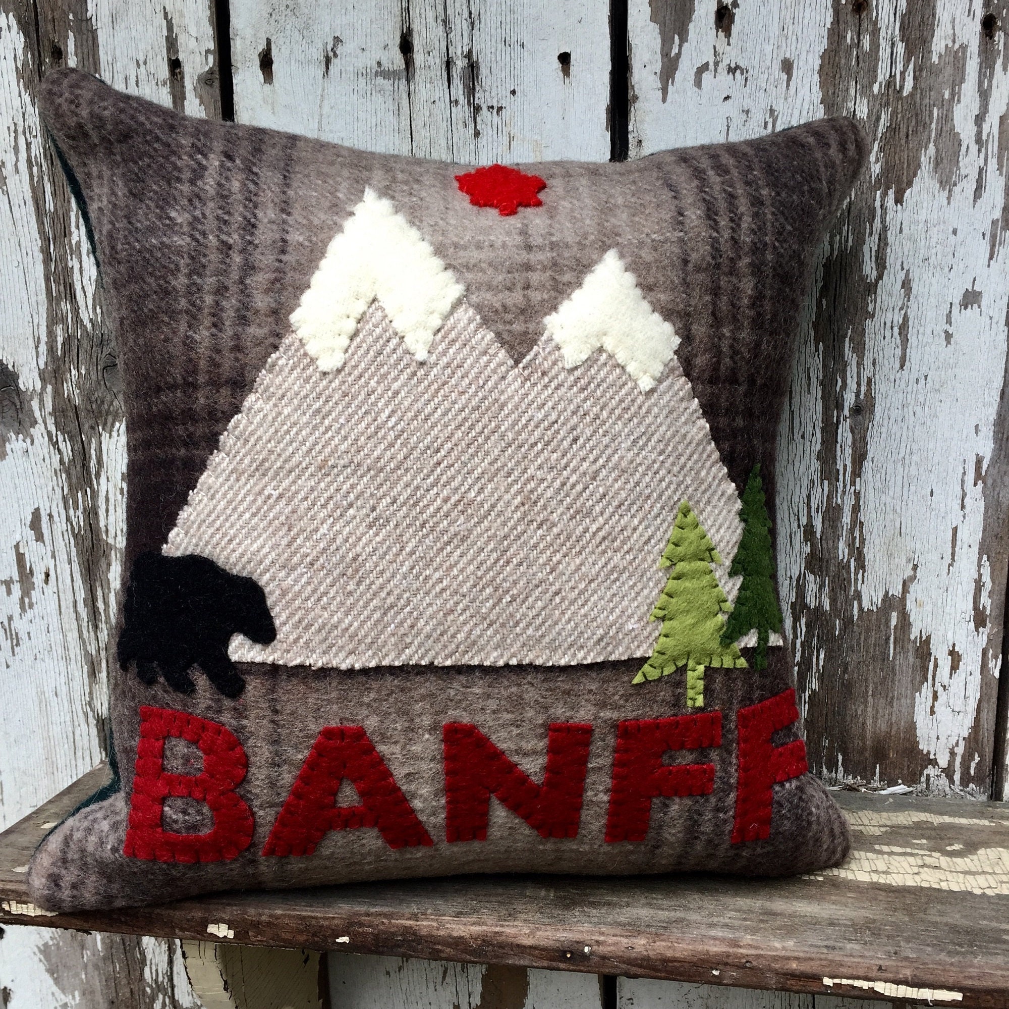 Banff National Park Wool Pillow Etsy