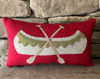 wool pillow, canoe cushion, nature, adventure, cabin decor, lodge decor, cabin, canoe, camping, canoe life