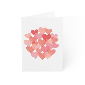 Ensemble de cartes de voeux romantiques - motif coeur, notes d'amour, Saint-Valentin, anniversaire, fiançailles, cartes bien pensées