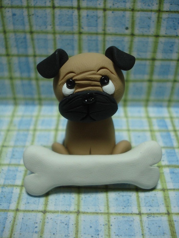 Items similar to Personalized Pug Clay Figurine on Etsy