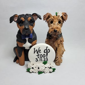 Two Custom Dog Cake Toppers
