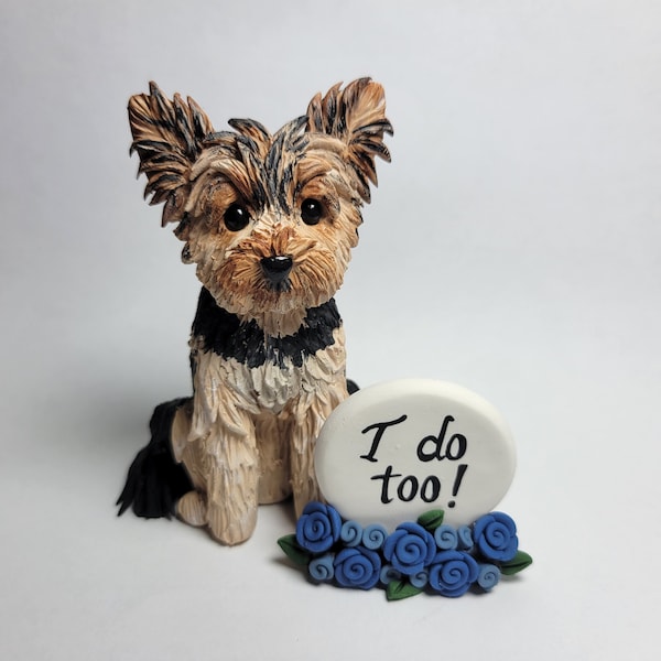 Dog Cake Topper and Sign, Custom, Handmade by Clay Creations by Laura