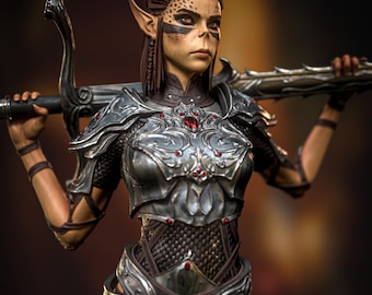 Lae&#39;zel Baldur&#39;s Gate figurine 12k 3d print resin print nerd gift figure to paint gift for nerd decoration