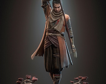 Sekiro Wolf Shadows die twice 12k 3d printed unpainted figure