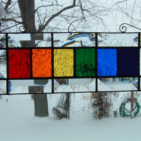 Stained Glass Horizontal Rainbow Sun Catcher