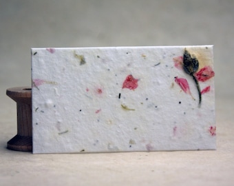 Bulk Set of 96 Handmade Seed Paper with Petals and Wildflower Seeds  - 3.5" x 2" panels - Pick your paper