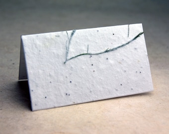 Flower Seed Paper Card Table Card - Place Card - Name Card - Gift Card - Set of 16 #09s