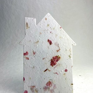 Seed Paper House Shape Cards | 4.75" x 6.75" | Wildflower Seed Handmade Paper | Set of 8 with Envelopes and Guides | Choose Your Paper