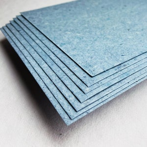 Blue Recycled 34s Seed Paper Heavy weight (80lb.) 8.5" x 11" handmade card stock lotka fiber