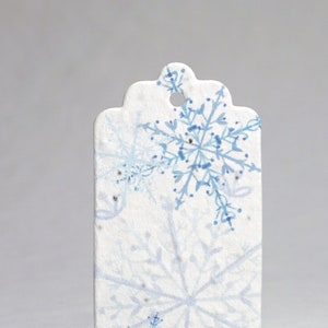 Snowflake Seed Paper Gift Tag set of 12 or 96 Seed Paper 3" long by 1.5" wide with Plant me message