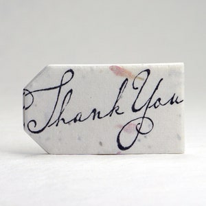 Bulk Pack Tiny Seed Paper Tags 1.25" wide by 2.25" tall Thank You Pink Petal Cotton Set of 100