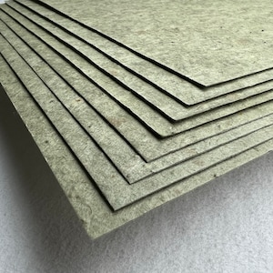Green Recycled 14s Seed Paper Heavy weight (80lb.) 8.5" x 11" handmade card stock lotka fiber