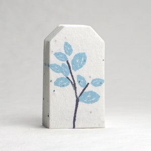 Blue Watercolor Branch Seed Paper Gift Tag Set of Twelve Tiny Tags