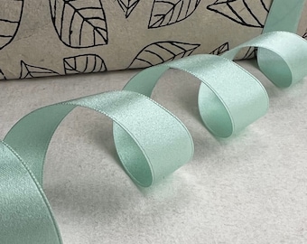 Luscious Double Faced Satin Ribbon Green Holiday Decorating, Gift Wrapping - 5/8" wide by 5 yard length