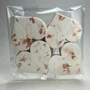Bulk Pack Large Seed Paper Hearts 2.85"w x 2.5"h Wildflower Seeds and Pink Flower Petals #24s for Weddings or Events set of 500