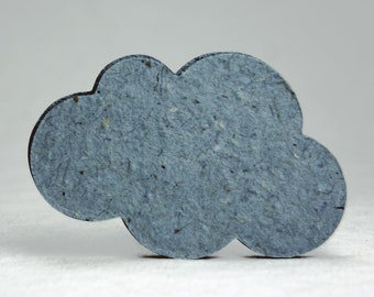 Blue Cloud Seed Paper Shape 3" x 2" Wildflower Lotka Recycled Fibers #34s for Weddings or Events set of 24